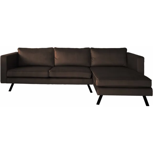 Happyment Velvet Hoekbank Deluxe - 3 zits - Bank - Loungebank - 150x270 cm - Bruin