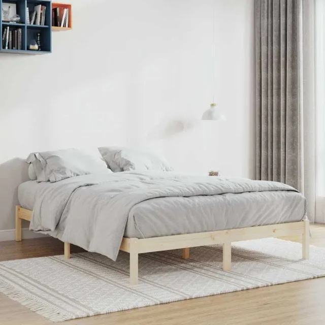 vidaXL Bedframe zonder matras massief grenenhout 193x203 cm kingsize Bruin