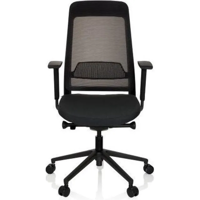 hjh office Bureaustoel - Met Armleuning - Stof/Netstof - Zwart - Ergonomisch