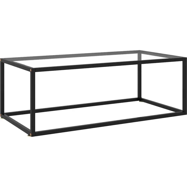 vidaXL Salontafel met gehard glas 100x50x35 cm zwart