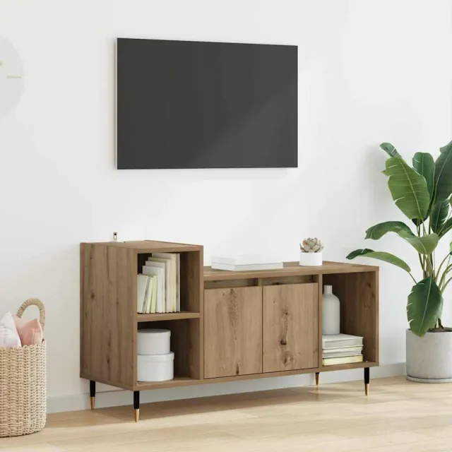 vidaXL TV-kast 100 x 35 x 55 cm Artisan Eiken Bewerkt hout, foto 2