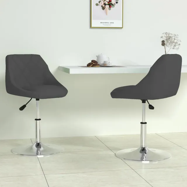 vidaXL Eetkamerstoelen draaibaar 2 st fluweel zwart, foto 2