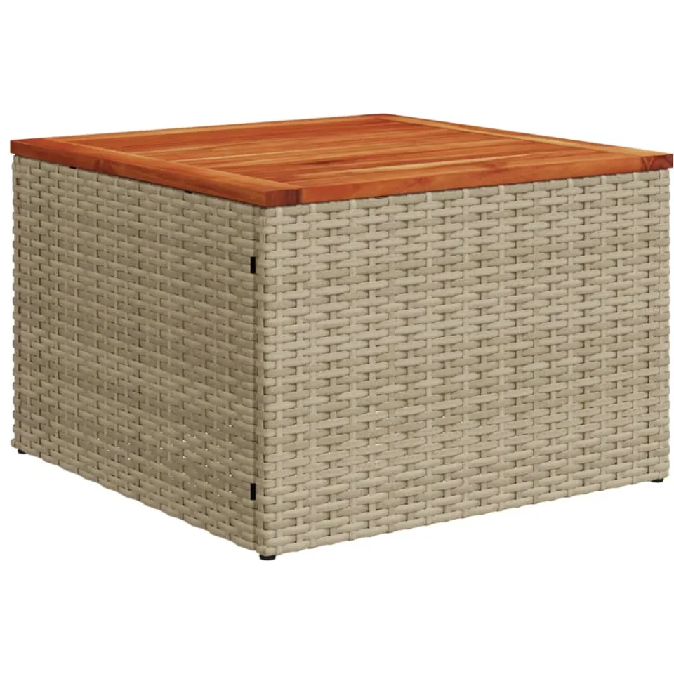 vidaXL 6-delige Loungeset met kussens poly rattan beige