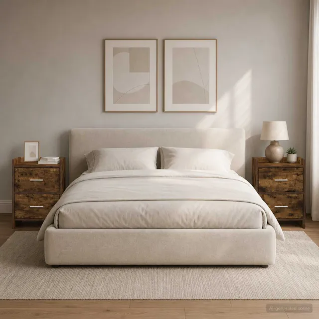 vidaXL Nachtkastjes 2 st Gerookt eiken 40 x 30 x 60 cm Bewerkt hout, foto 2