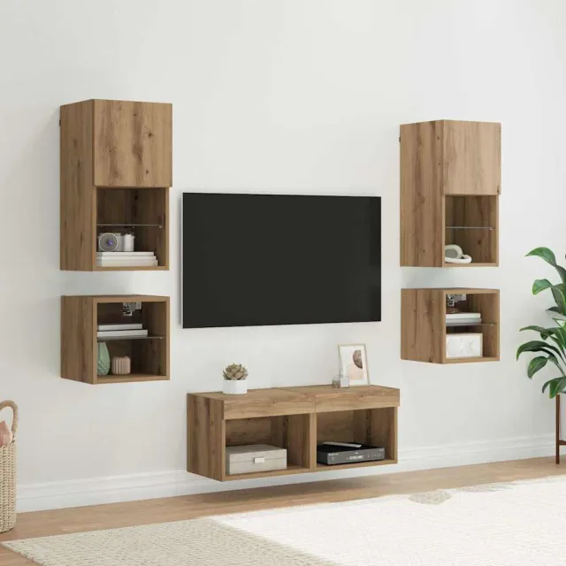 vidaXL TV Wandmeubels 8 st 30,5 x 30 x 60 cm Artisan Eiken Bruin