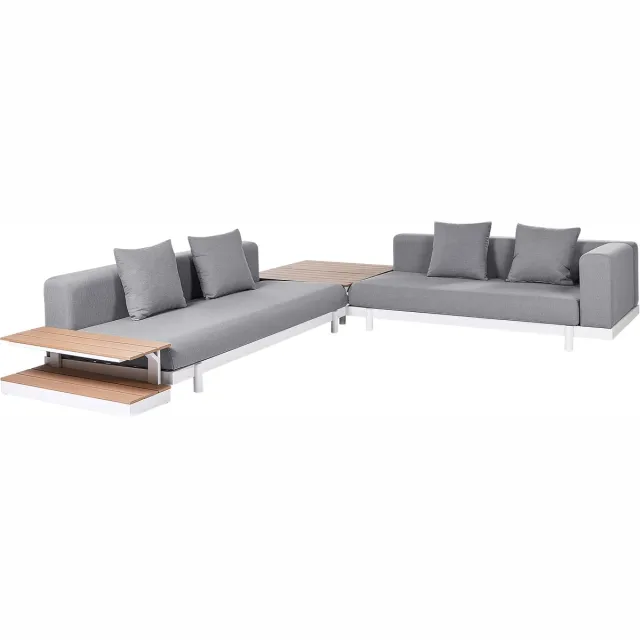 Beliani MISSANELLO - Loungeset - Grijs - Aluminium/Polyester