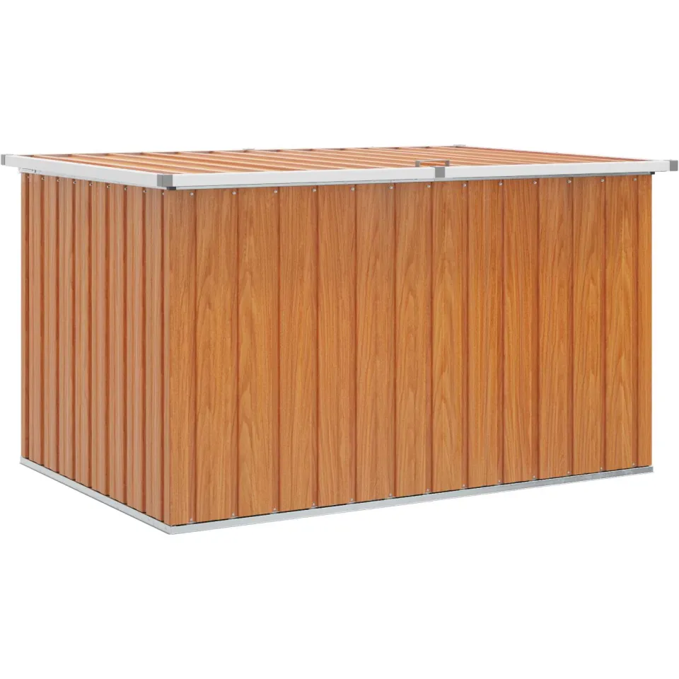 vidaXL Buitenopslagdoos Gegalvaniseerd staal 150 x 101 x 91 cm Hout bruin, foto 3