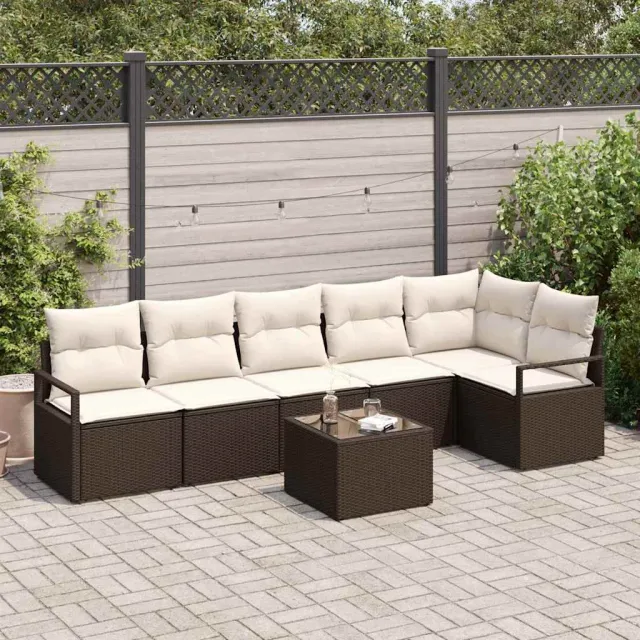 vidaXL Bankstel 7 st Bruin poly rattan, foto 2