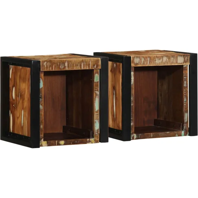 vidaXL Nachtkastjes 2st 40x35x40cm massief gerecycled hout meerkleurig