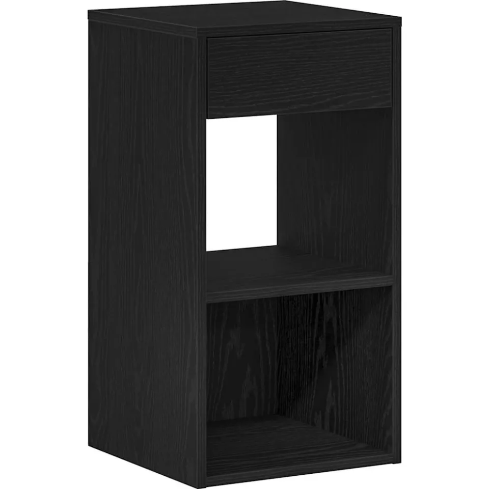 vidaXL Nachtkastje met lade 35x34x66,5 cm zwart eikenkleurig, foto 3