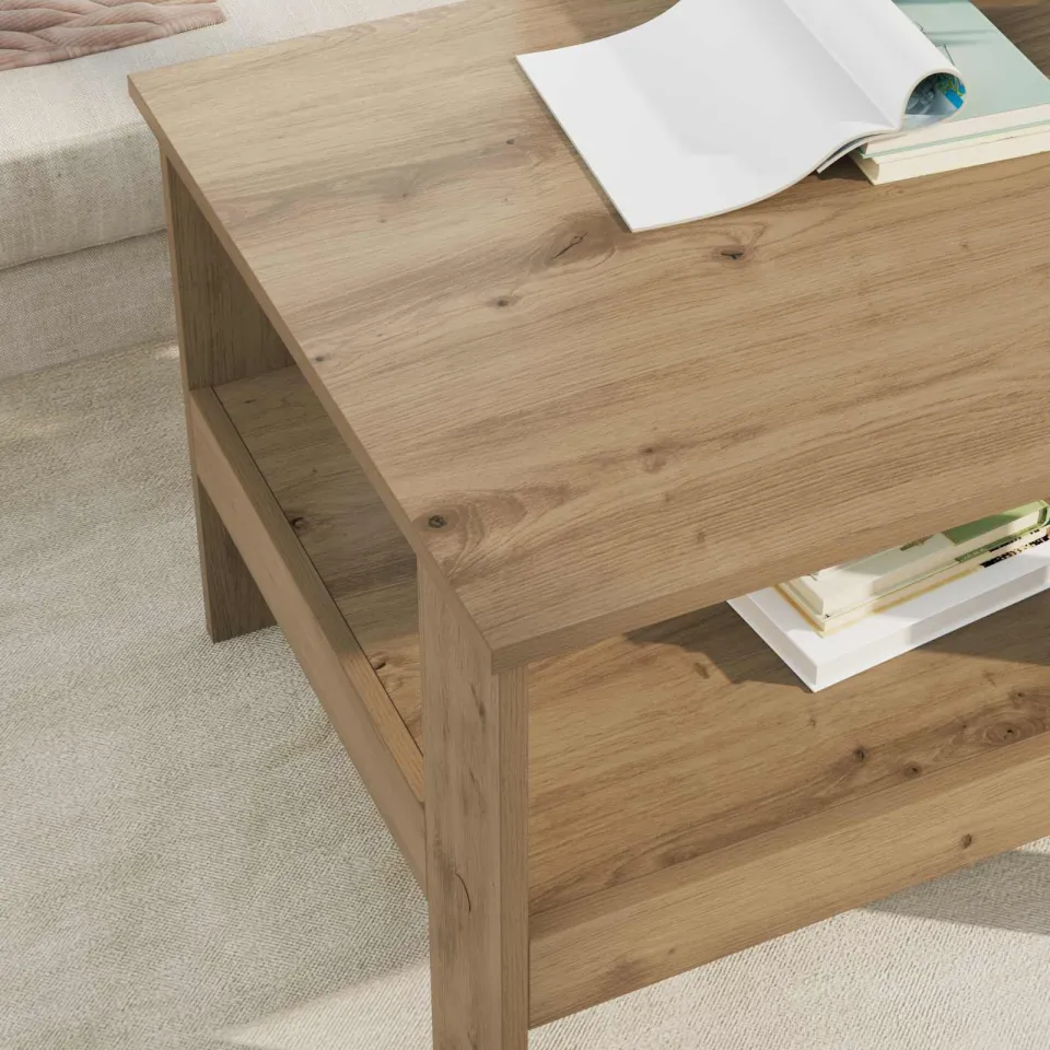 vidaXL Salontafel Artisan Eiken 57 x 55 x 45 cm Bewerkt hout, foto 4