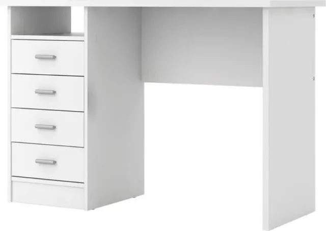 Tvilum Fula bureau 4 lades en 1 plank, wit.