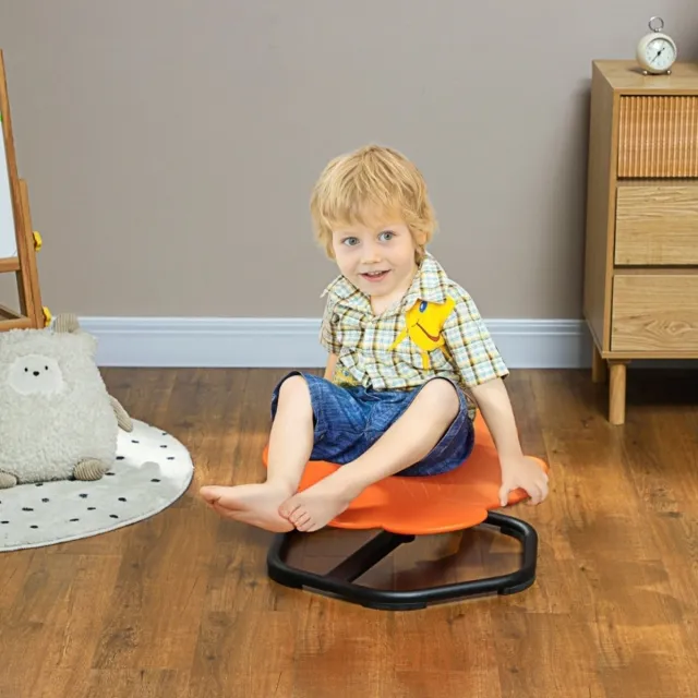 COVREO Balstoel 55 x 55 x 26 cm oranje, kunststof draaistoel voor kinderen Orange