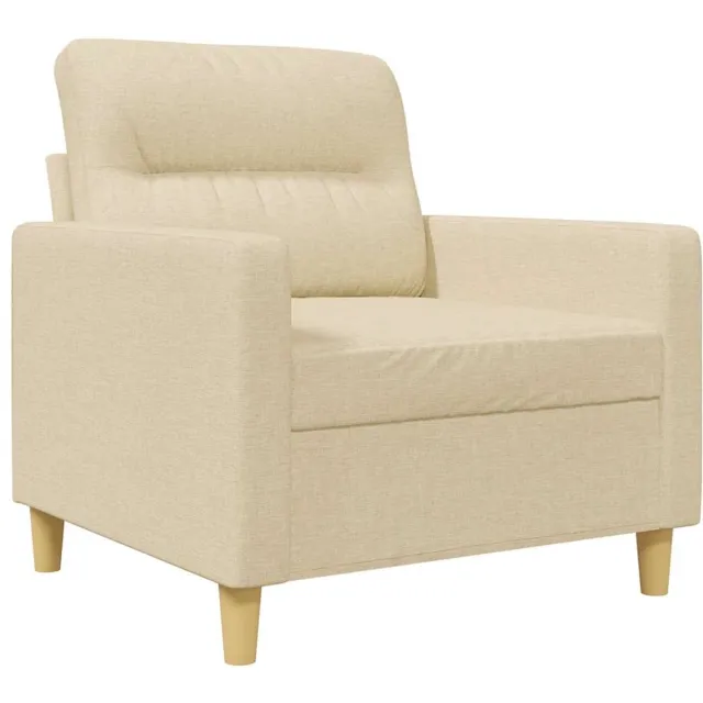 vidaXL Fauteuil - 60 - cm - stof - crèmekleurig