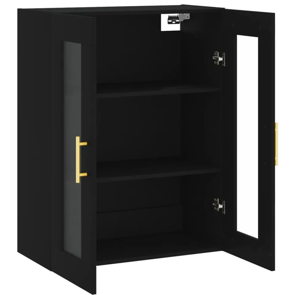 vidaXL Wandkast 69,5x34x90 cm zwart, foto 4