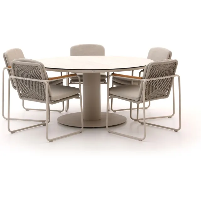 Manifesto Furniture Bellagio Sordio/La Fonte ø 150cm dining tuinset 6-delig stapelbaar taupe, foto 2