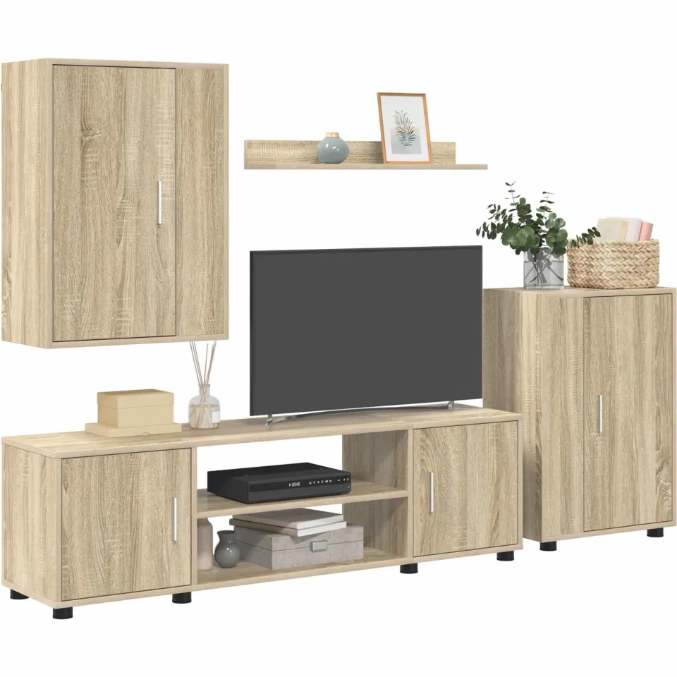 vidaXL Tv-meubelset 140 x 40 x 33 cm Sonoma Eiken Beige