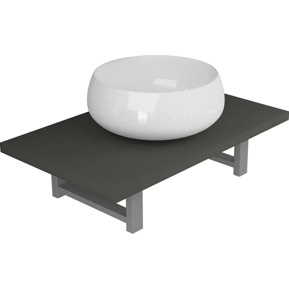 vidaXL 2-delige Badkamermeubelset keramiek grijs, foto 3