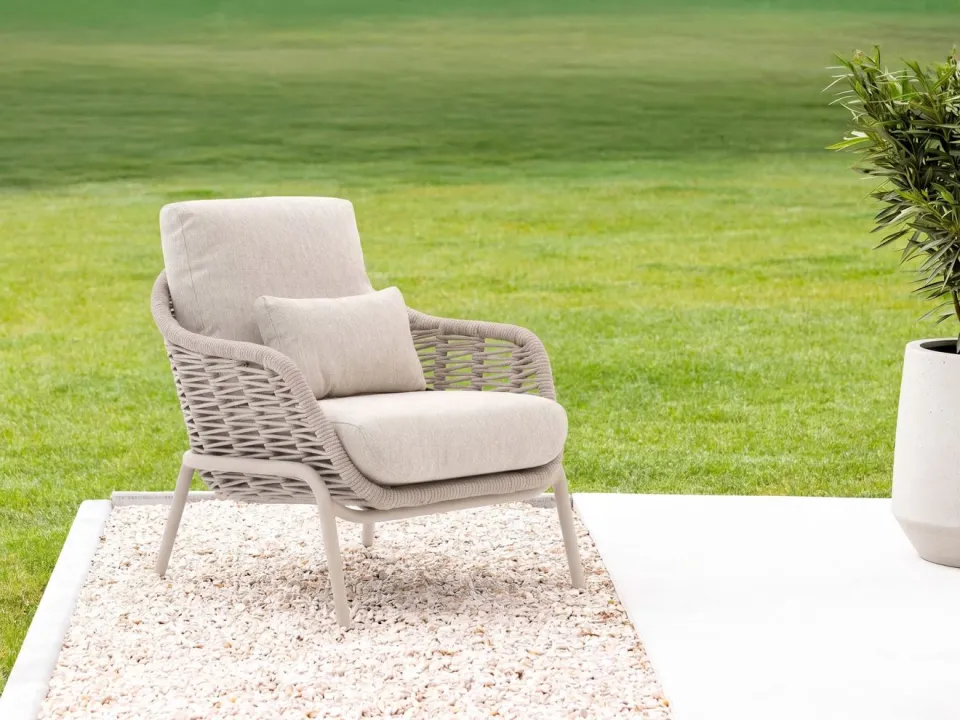 Suns Casto low dining tuinstoel taupe, foto 3