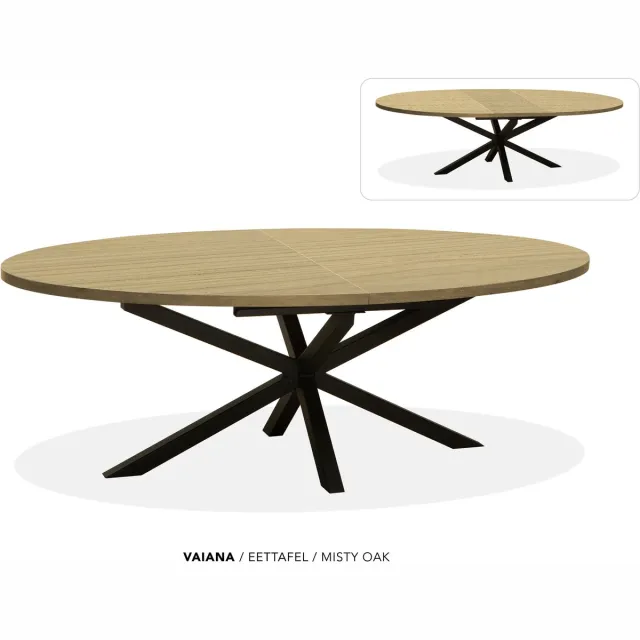 Maxfurn Ovale uitschuiftafel 180/240 | Zeer krasvast | Kleur: Misty Oak