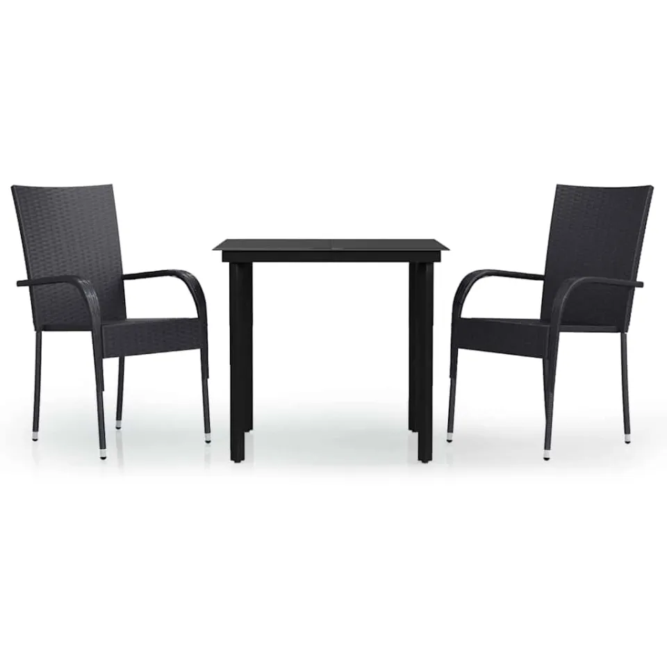 vidaXL 3-delige Tuinset zwart, foto 3