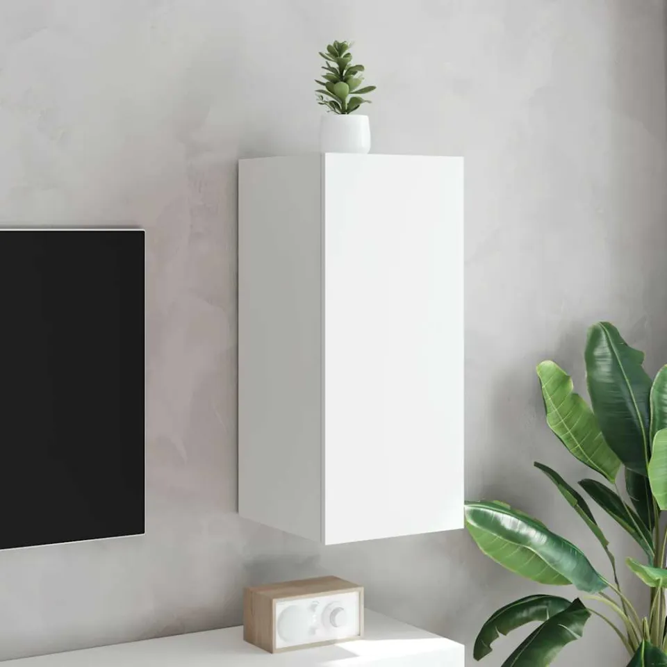 vidaXL Tv-wandmeubel met LED-verlichting 30,5x35x70 cm wit, foto 4