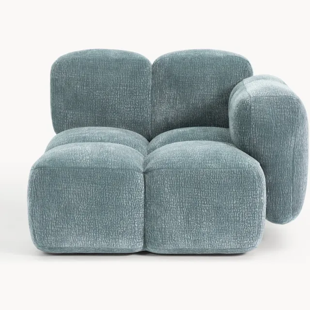 Westwing Collection Hoekmodule Tayla Blauw