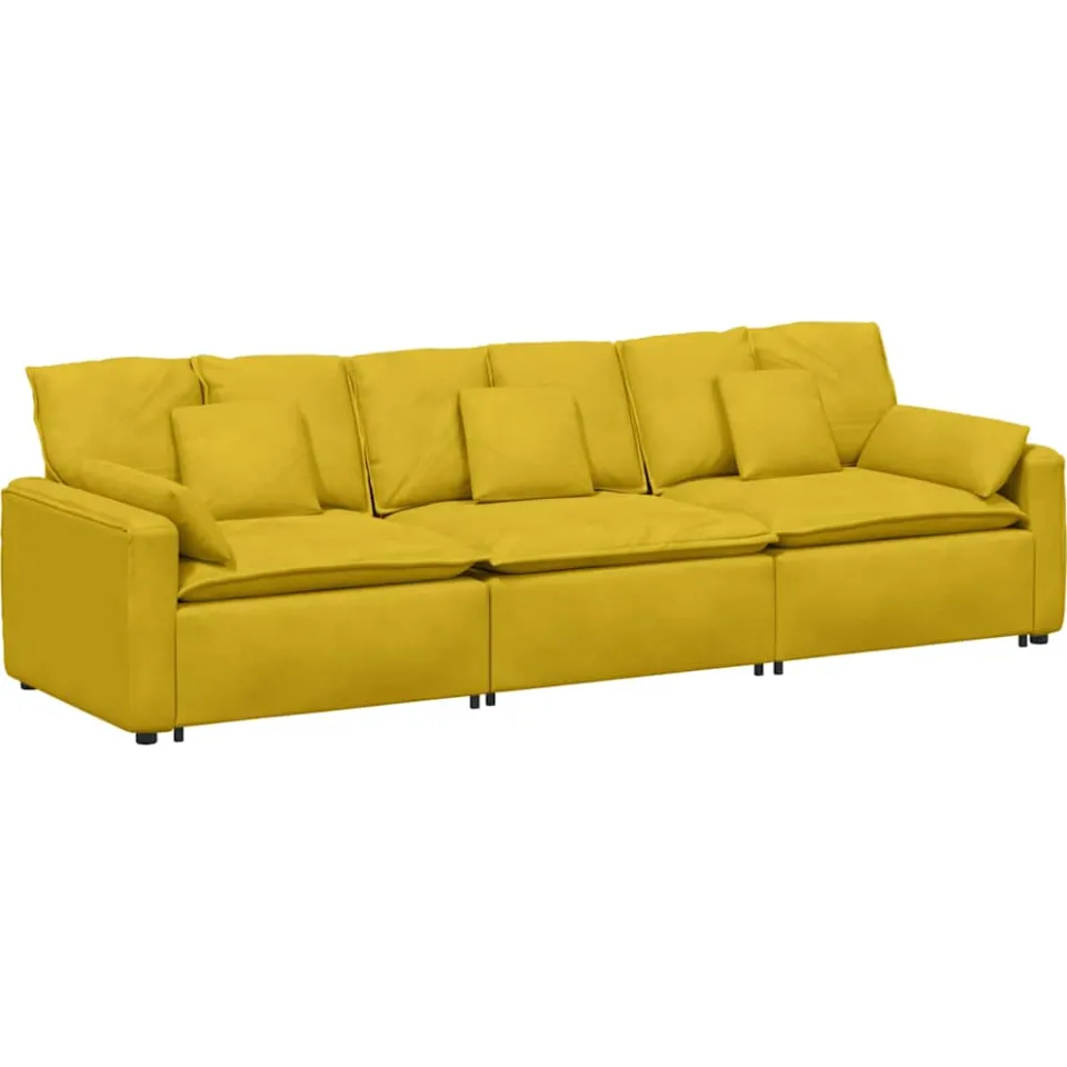vidaXL Modulaire bank met kussens geel, foto 3
