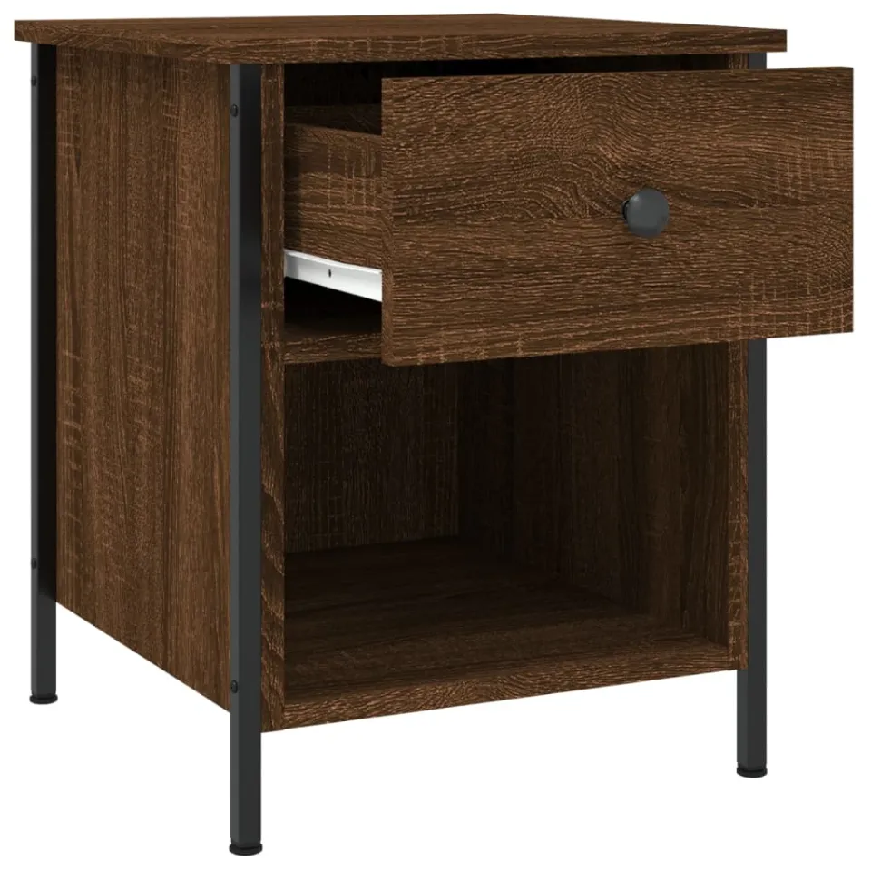 vidaXL Nachtkastjes 2 st 40x42x50 cm bewerkt hout bruin eikenkleur, foto 4