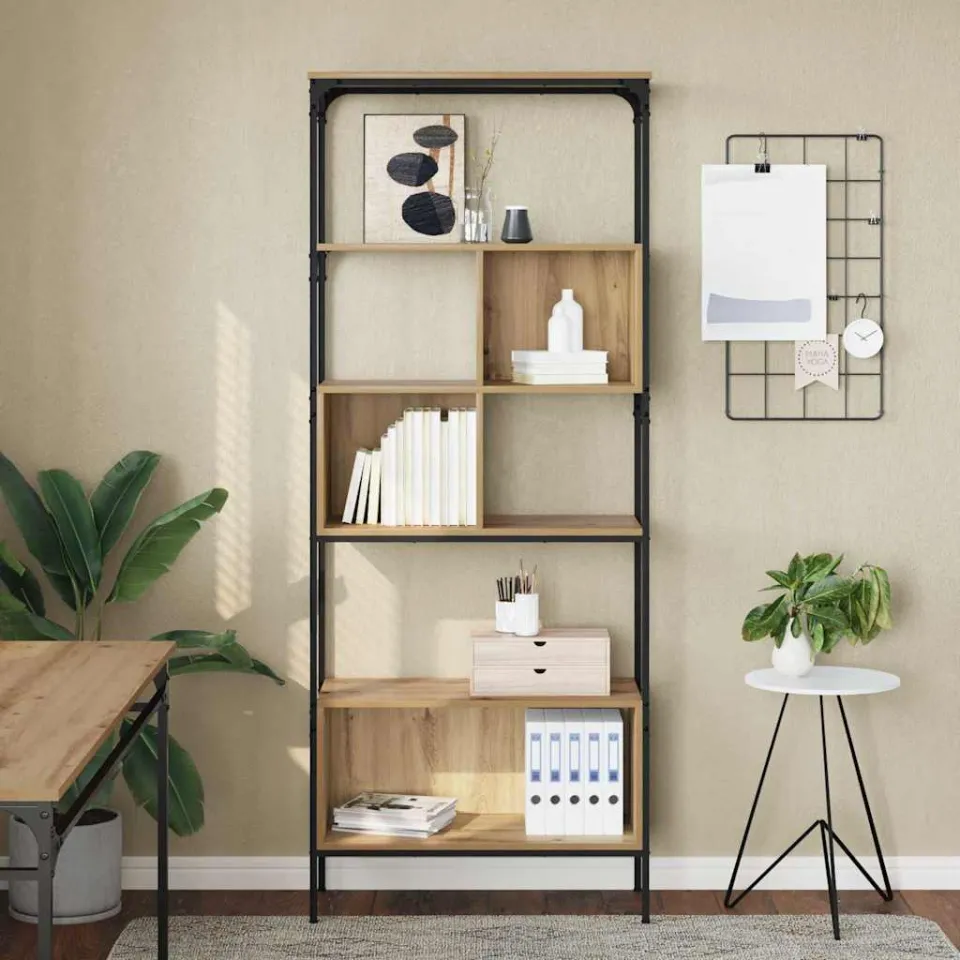 vidaXL Boekenkast 7-laags 76 x 33 x 188,5 cm Bewerkt hout bruin, foto 3