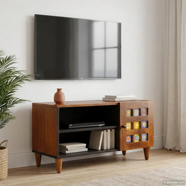 vidaXL TV-kast Walnotenhout 80 x 33 x 46 cm Massief Mango Hout Bruin