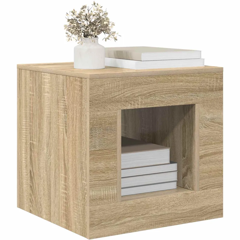 vidaXL Salontafel Sonoma Eiken 51.5 x 50 x 50 cm Bewerkt hout Bruin