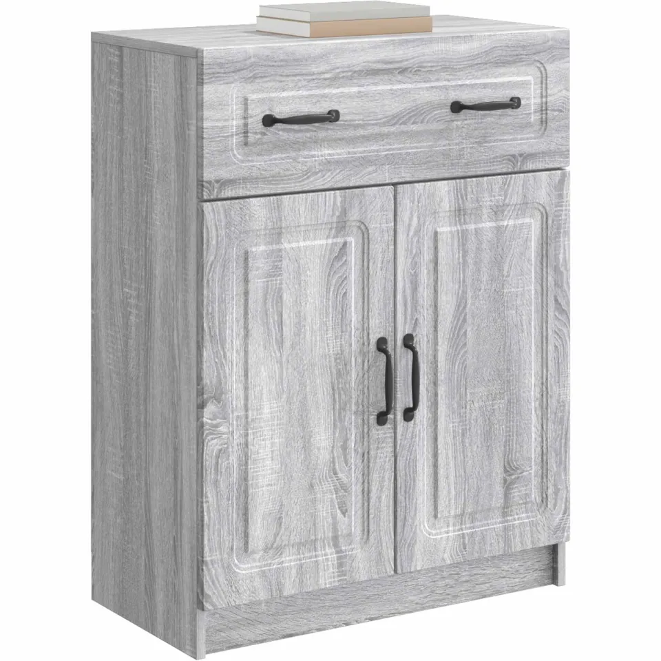 vidaXL Dressoir met lade Grijs sonoma 66 x 34,5 x 87 cm Bewerkt hout