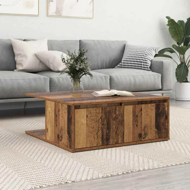 vidaXL Salontafel Oud hout 80 x 80 x 31,5 cm Bewerkt hout bruin, foto 2