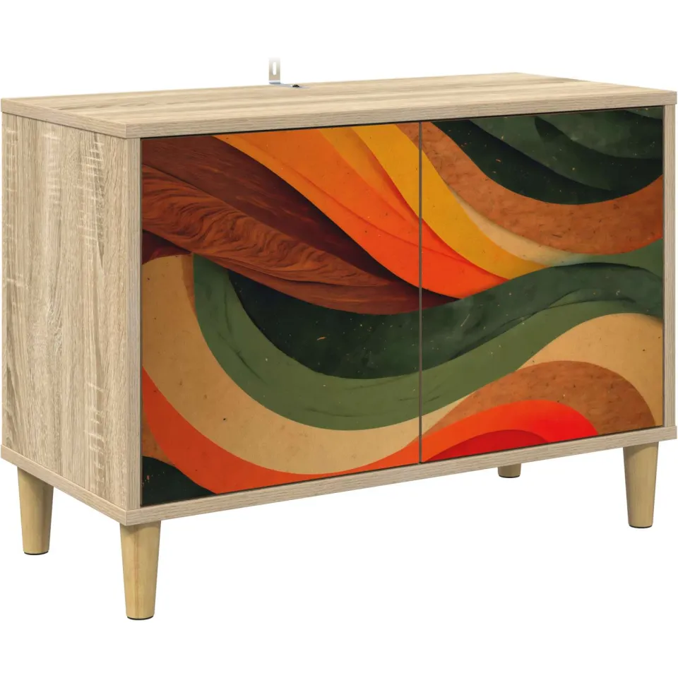 vidaXL Tv-meubel BONN 69 x 33 x 50 cm Sonoma Bewerkt hout bruin, foto 3
