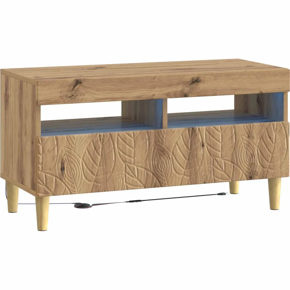 vidaXL LED tv-meubel Artisanaal eiken Bewerkt hout, foto 3