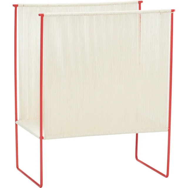 Hübsch tijdschriftenhouder String Offwhite Rood
