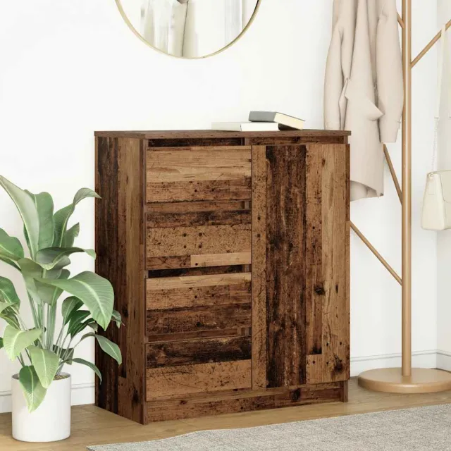 vidaXL Dressoir met lades 71x35x84 cm spaanplaat hout oud hout Bruin