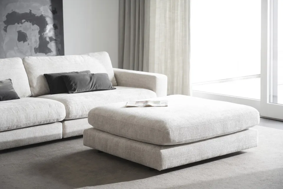 Rowico Home Duncan hocker lichtgrijs/beige - 112 cm, foto 2