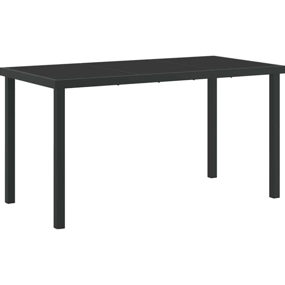 vidaXL Tuinstafel Zwart 140 x 70 x 73 cm Metaal, foto 3