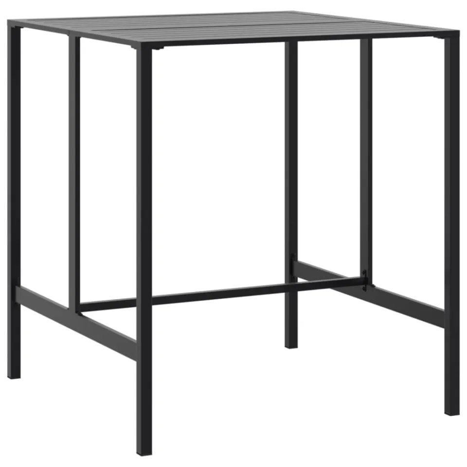 vidaXL Bartafel 100x100x110 cm gepoedercoat staal zwart