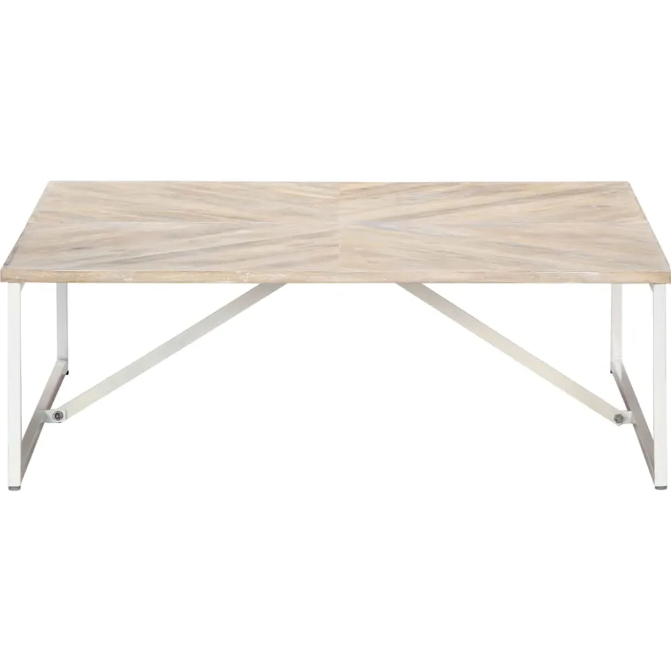 vidaXL Salontafel 110x110x36 cm massief mangohout Wit