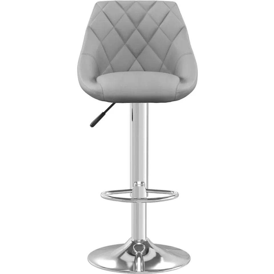 vidaXL Barkruk fluweel lichtgrijs