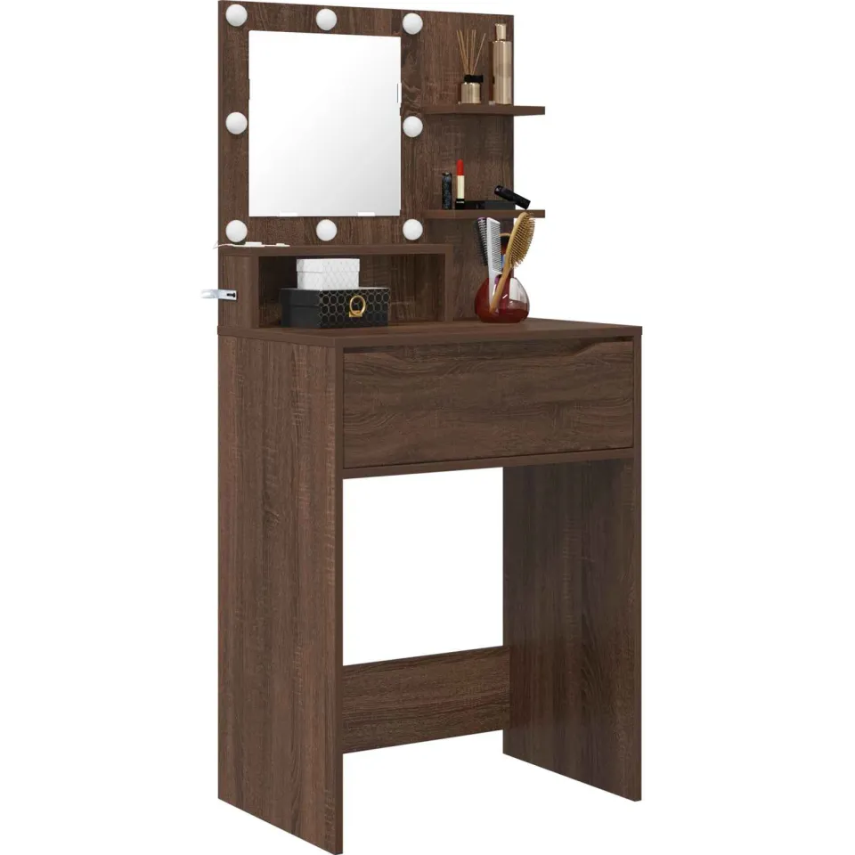 vidaXL Slaapkamer Kaptafels Bruin Eiken 80 x 39,6 x 135 cm