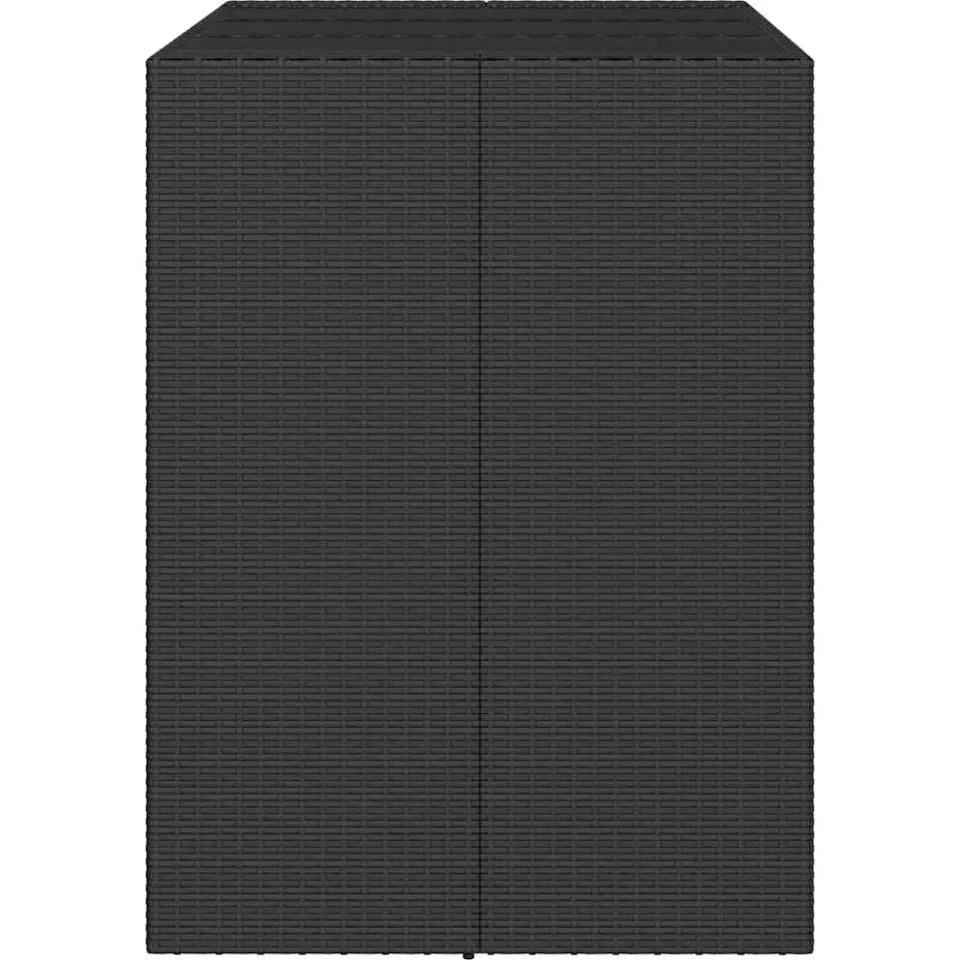 vidaXL Bartafel met glazen blad 105x80x110 cm poly rattan zwart, foto 4