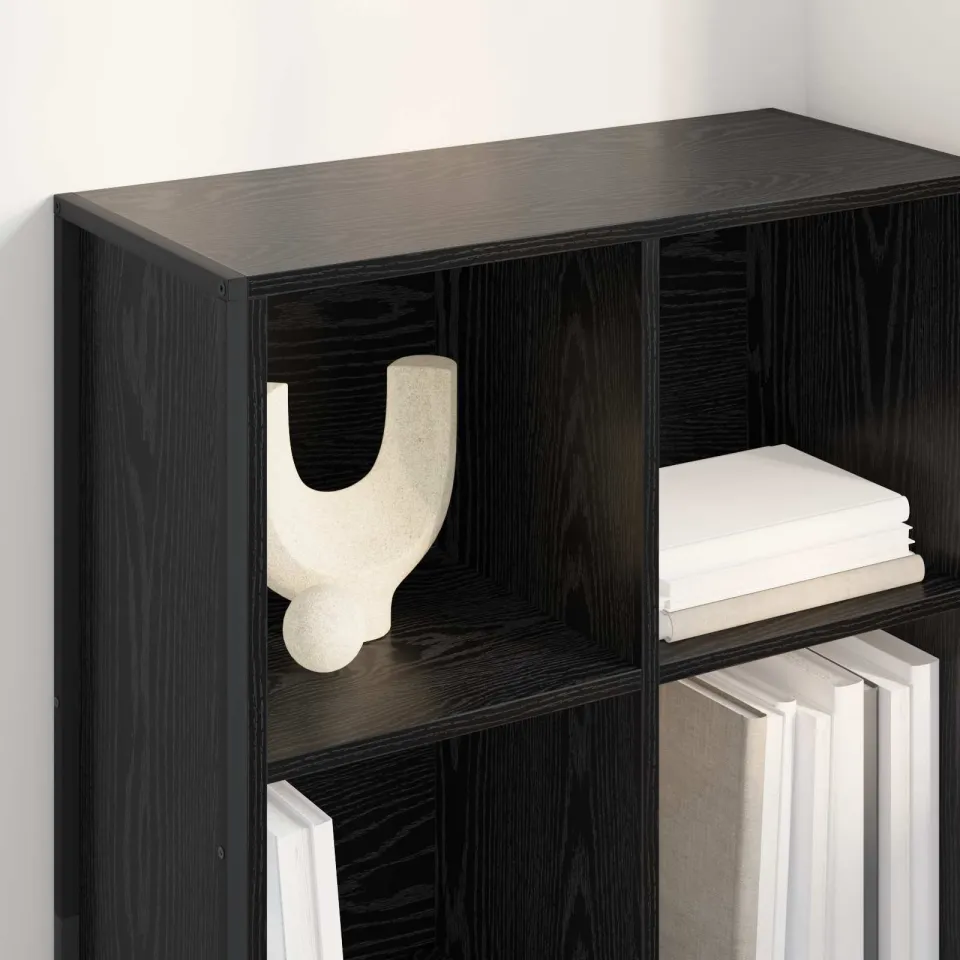 vidaXL Boekenkast Zwart Eiken 68 x 30 x 108 cm Bewerkt hout, foto 3