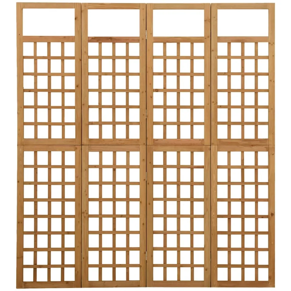vidaXL Kamerscherm/trellis met 4 panelen161x180 cm massief vurenhout Bruin
