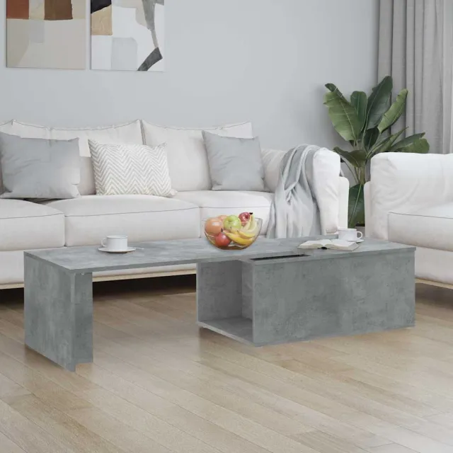 vidaXL Salontafel 150x50x35 cm bewerkt hout betongrijs grijs, foto 2