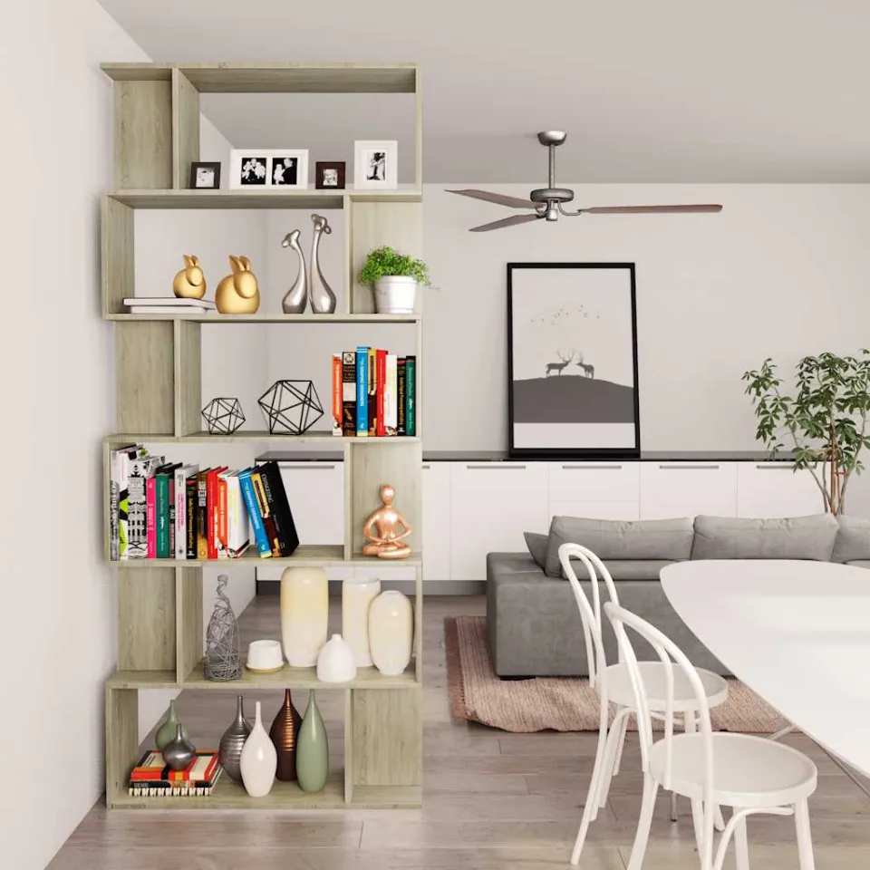 vidaXL Boekenkast / kamerscherm 80x24x192 cm bewerkt hout sonoma eiken, foto 3