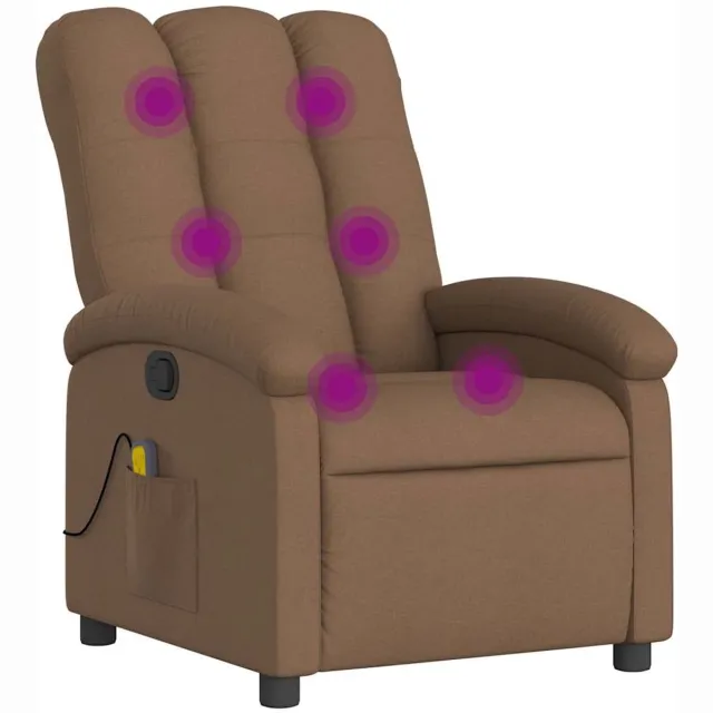 vidaXL Massagestoel - verstelbaar - stof - bruin